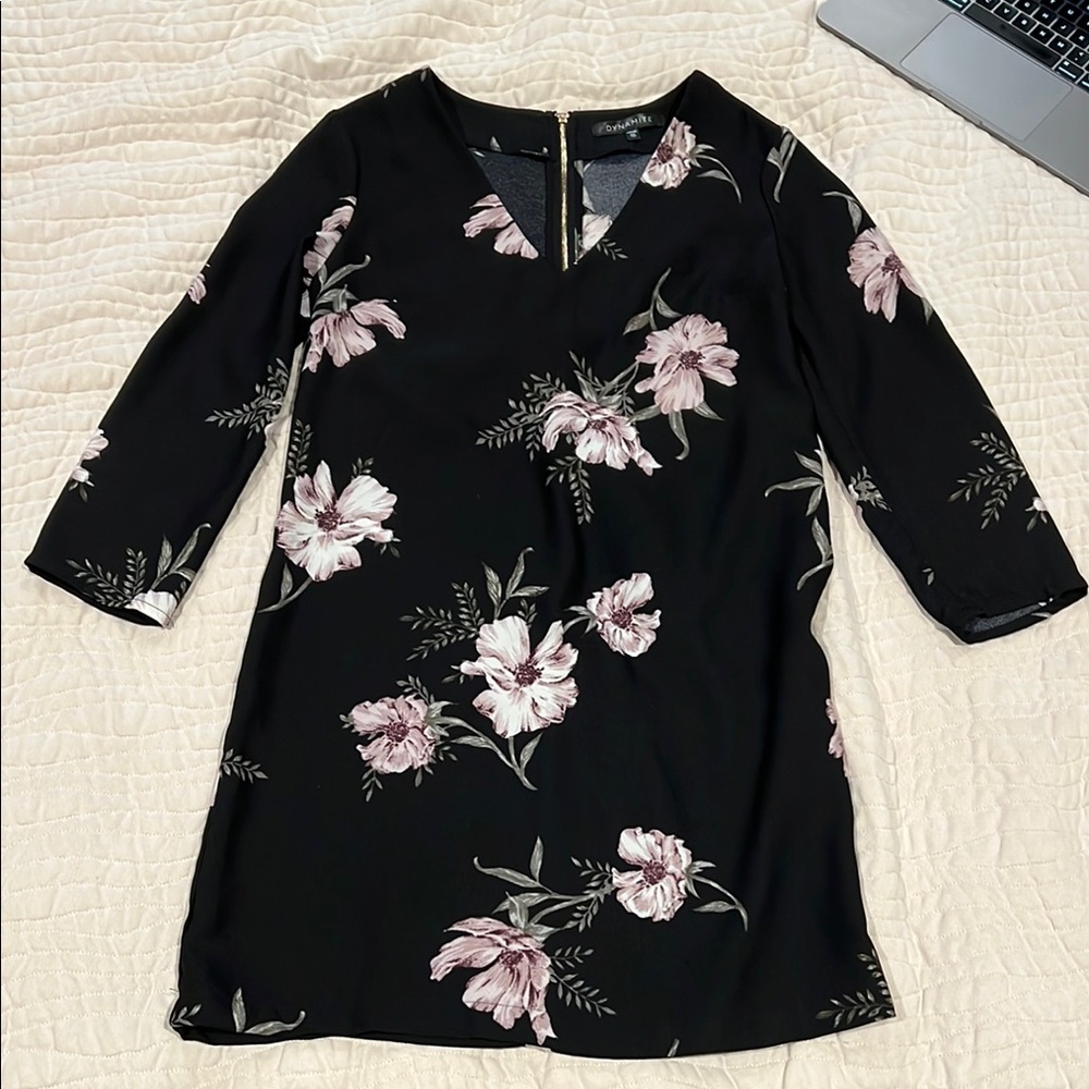Floral Black Dress